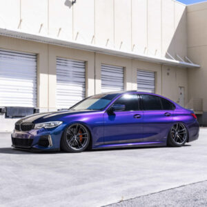 sapphire blue wrapped car